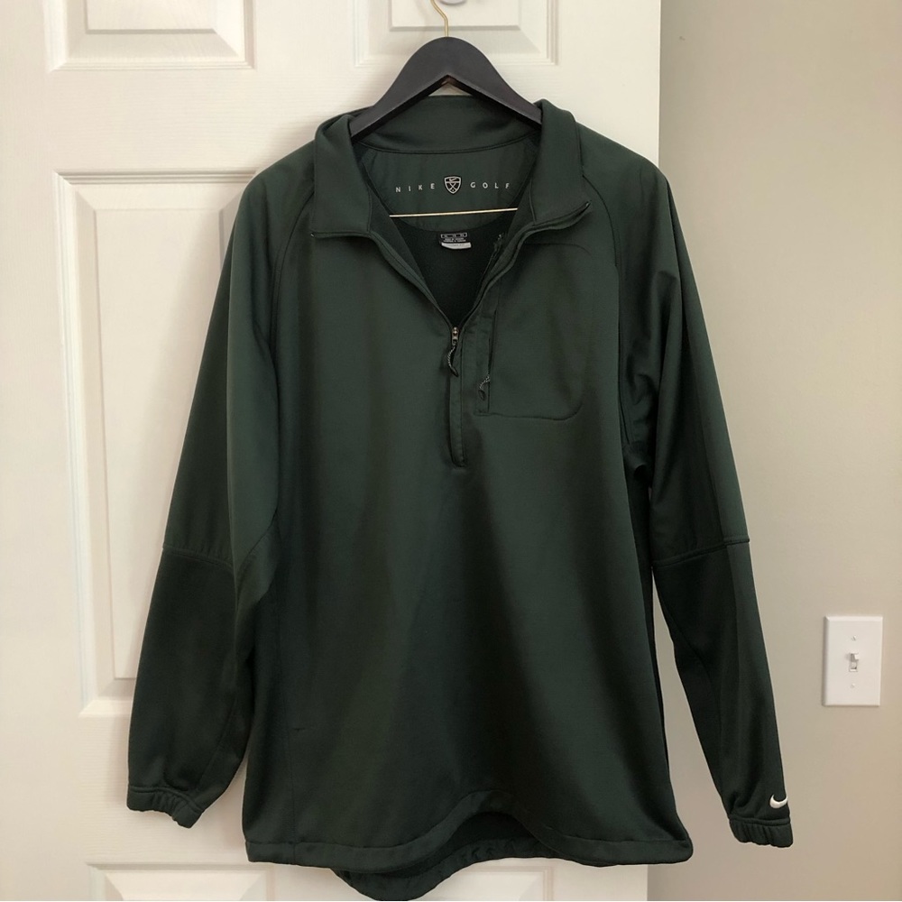 Men’s Nike Golf Therma-Fit Quarter Zip Pullover Sweatshirt Lined Warm Green XL